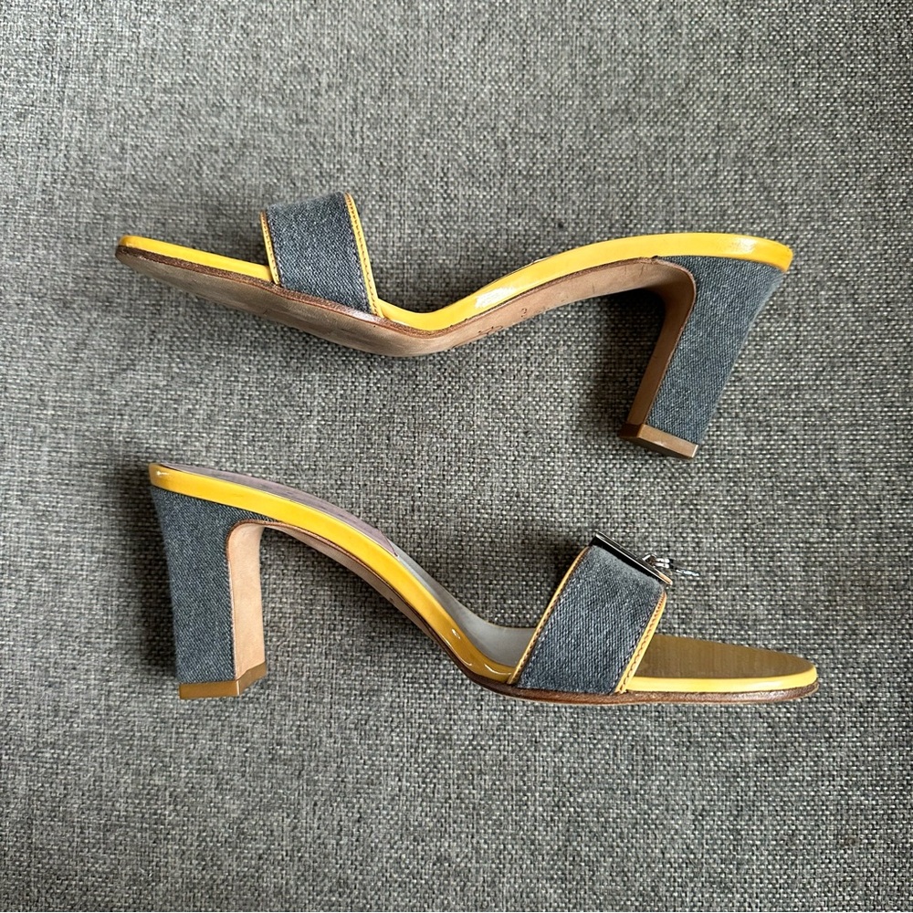 Vintage Dior denim lock & key sandal heels - Picture 6 of 9